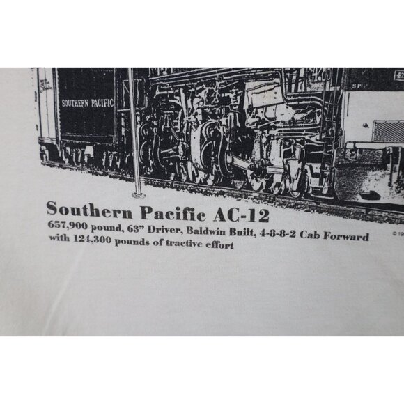 Vtg 90s Streetwear Mens Large Distressed Southern Pacific AC-12 Train T-Shirt - Picture 7 of 16